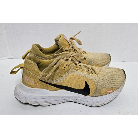 Nike Women's React Infinity Run Flyknit 3 Wheat Gold Sneaker  size 9.5 - Picture 16 of 16